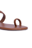 Caramel Brown Knotted Cruelty Free Leather Sandals