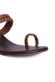 Ethical Fashion: Cruelty-Free Brown Leather Sandals with Knotted Detail