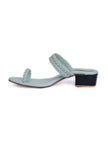 Ice Blue Knotted Cruelty Free Leather Sandals