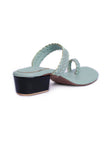 Ice Blue Knotted Cruelty Free Leather Sandals