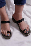 Ice Grey Knotted Cruelty Free Leather Sandals
