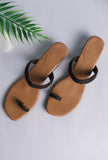 Classic Black Knotted Vegan Leather Sandals – Chic & Comfortable