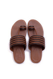 Handcrafted Caramel Brown Kolhapuri Chappals – Vegan Leather