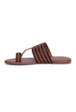 Women's Caramel Brown Kolhapuri Sandals – Vegan Leather