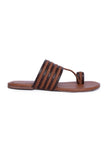 Traditional Caramel Brown Kolhapuri Chappal for Ladies