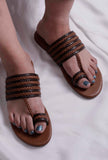 Caramel brown kolhapuri chappal handcrafted & vegan price