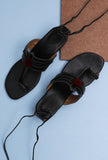 Maya Black Cruelty Free Leather Heels Sandals