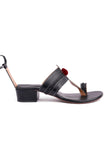 Maya Black Cruelty Free Leather Heels Sandals