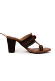 Dark Brown Cruelty Free Leather Heels Sandals