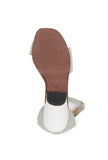 Mint Green Block Color Strap Cushion Padded Heels