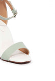 Mint Green Block Color Strap Cushion Padded Heels