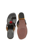 Onyx Black Brocade Kolhapuri Inspired