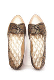 Charcol Black Brocade with Gold Loafers