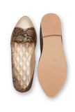 Charcol Black Brocade with Gold Loafers