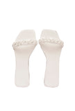 Daisy White Braided Cruelty Free Leather Flats