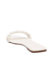 Daisy White Braided Cruelty Free Leather Flats