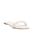 Daisy White Braided Cruelty Free Leather Flats