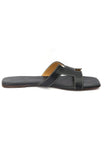 Boho Black Cruelty Free Leather Sliders