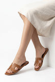 Bark Brown Cruelty-Free Leather Sliders