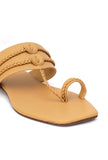 Golden Matt Cruelty Free Leather Inspired Kolhapuri