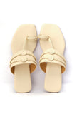 Creamy White Cruelty Free Leather Inspired Kolhapuri