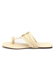 Creamy White Cruelty Free Leather Inspired Kolhapuri