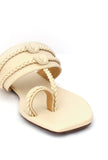 Creamy White Cruelty Free Leather Inspired Kolhapuri