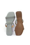 Pastel Grey Braided Cruelty Free Leather Sliders
