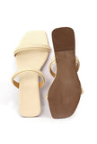 Creamy White Cruelty Free Leather Sliders