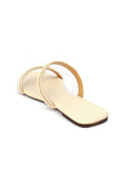 Creamy White Cruelty Free Leather Sliders