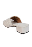 White Cushioned Cruelty Free Leather Heels