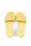 Lemon Yellow Braided Cruelty Free Leather Heels