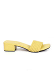 Lemon Yellow Braided Cruelty Free Leather Heels