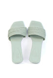 Teal Mint Cruelty Free Leather Heels