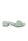 Teal Mint Cruelty Free Leather Heels