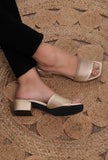 Light Golden Cruelty Free Leather Heels