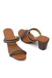 Umber Brown Chain Cruelty-Free Leather Heels