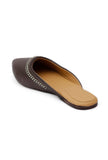 Wood Brown Chain Cruelty-Free Leather Mules