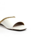 Irish White Gold Chain Cruelty-Free Leather Flats