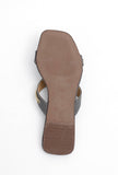 Sepia Grey Criss Cross Cruelty-Free leather Flats