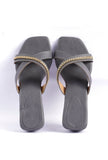 Steel Blue Criss Cross Cruelty-Free leather Heels