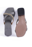 Steel Blue Criss Cross Cruelty-Free leather Heels