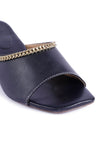 Bella Black Cold Chain Cruelty-Free Leather Heels