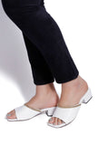 Classic White Chain Cruelty-Free Leather Heels