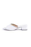 Classic White Chain Cruelty-Free Leather Heels