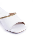 Classic White Chain Cruelty-Free Leather Heels
