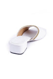 Classic White Chain Cruelty-Free Leather Heels