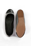 Black and White Ikat Cruelty Free Leather Flat Ballerinas
