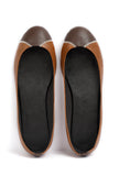 Chocolate Brown Cruelty Free Leather Flat Ballerinas
