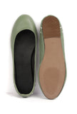Sage Green Cruelty Free Leather Flat Ballerinas